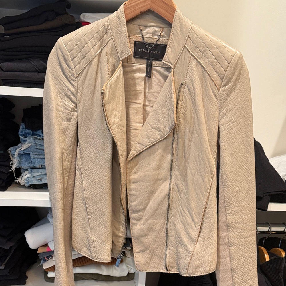 BCBGMaxAzria Light Tan Leather Jacket
